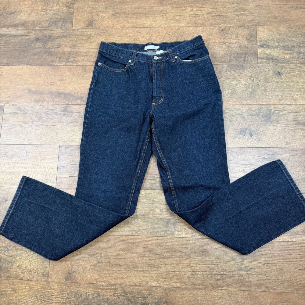 J.Crew Vintage Wide Leg Jeans Dark Indigo Wash‎ Button Fly Made in USA Size 12